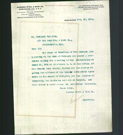 Letterhead - Alabama Steel And Wire Co.
