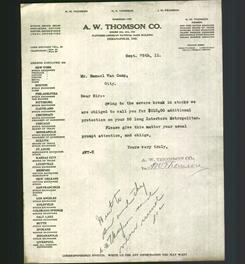 Letterhead - A.W. Thomson Co.