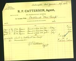 Letterhead - R.F. Catterson, Agent.