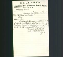 Letterhead - R.F. Catterson, Agent.