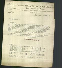 Letterhead - The Wegelin & Wilckes Black Mfg. Co.