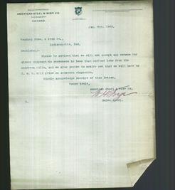 Letterhead - American Steel & Wire Co.