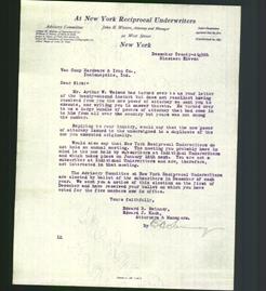 Letterhead - At New York Reciprocal Underwriters