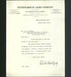 Letterhead - Westinghouse Lamp Company