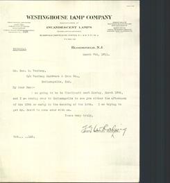 Letterhead - Westinghouse Lamp Company