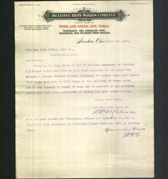 Letterhead - Belfont Iron Works Company