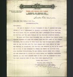 Letterhead - Belfont Iron Works Company