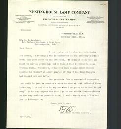 Letterhead - Westinghouse Lamp Company