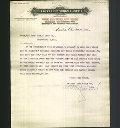 Letterhead - Belfont Iron Works Company