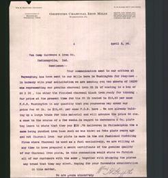 Letterhead - Griffiths Charcoal Iron Mills