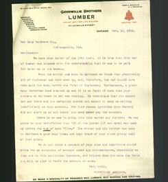 Letterhead - Goodwillie Brothers Lumber