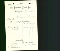 Bank Letterhead - Manufacturers National Bank