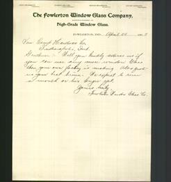 Letterhead - The Fowlerton Window Glass Company