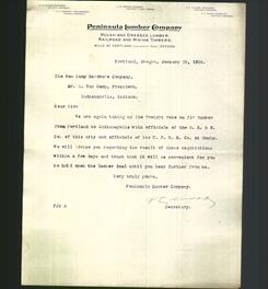Letterhead - Peninsula Lumber Company