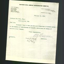 Letterhead - Southern Steel Company Reorganization Committee