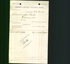 Bank Letterhead - Farmers Deposit National Bank