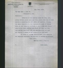 Letterhead - American Steel & Wire Co.
