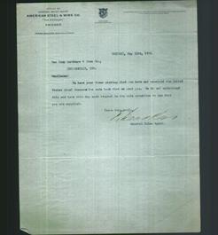 Letterhead - American Steel & Wire Co.