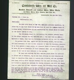Letterhead - Crawfordsville Wire and Nail Co.