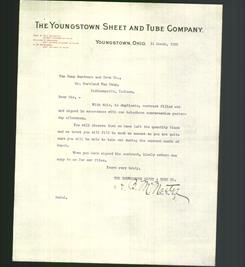 Letterhead - The Youngstown Sheet and Tube Company