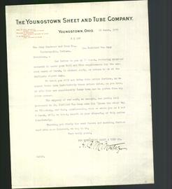 Letterhead - The Youngstown Sheet and Tube Company