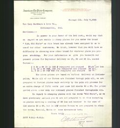 Letterhead - American Tin Plate Company