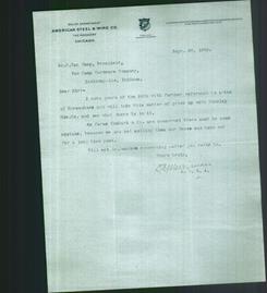 Letterhead - American Steel & Wire Co.