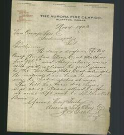 Letterhead - The Aurora Fire Clay Co.