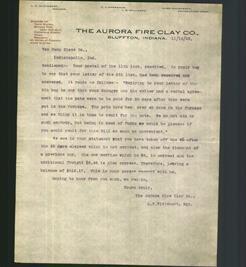 Letterhead - The Aurora Fire Clay Co.