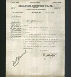 Letterhead - Oklahoma -Kentucky Oil Co.
