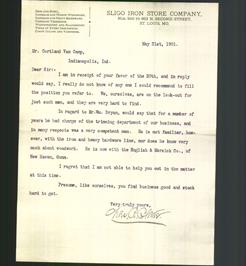 Letterhead - Sligo Iron Stone Company