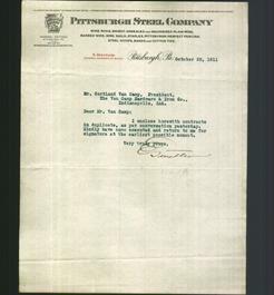 Letterhead - Pittsburgh Steel Company