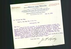 Letterhead - Kelly Axe Mfg. Co.