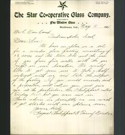 Letterhead - The Star Co-operative Glass Company