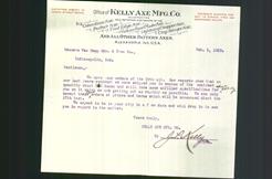 Letterhead - Kelly Axe Mfg. Co.