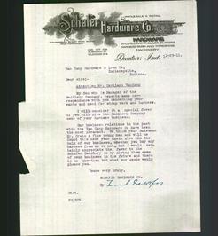 Letterhead - Schafer Hardware Co.