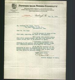 Letterhead - Pittsburgh Steel Company