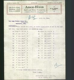 Letterhead - Anson - Hixon Sash and Door Company