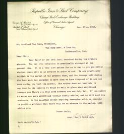 Letterhead - Republic Iron & Steel Company