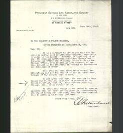 Letterhead - Provident Savings Life Assurance Society