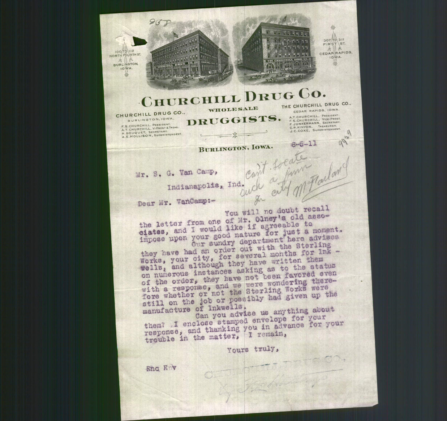 Letterhead - Churchhill Drug Co.