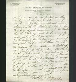 Letterhead - The Mt. Vernon Glass Co.