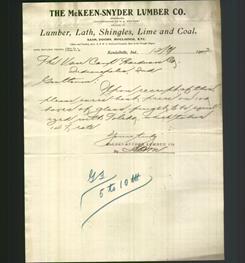 Letterhead - The McKeen-Snyder Lumber Co.
