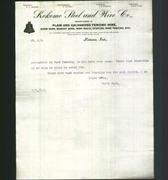 Letterhead - Kokomo Steel and Wire Co.