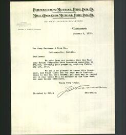 Letterhead - Protection Mutual Fire Ins. Co. Mill Owners Mutual Fire Ins. Co.