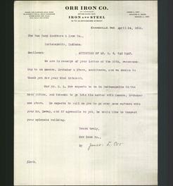 Letterhead - Orr Iron, Co.