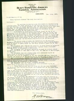 Letterhead - The Heavy Hardware Jobbers' National Union