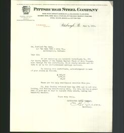 Letterhead - Pittsburgh Steel Company