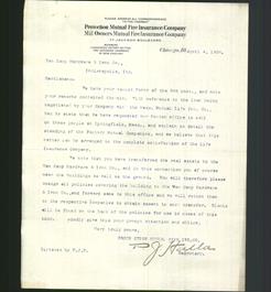 Letterhead - Protection Mutual Fire Insurance Company, Mill Owners Mutual Fire Insurance Company