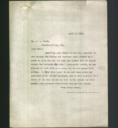 Letter - Mr. J.Q. Clark